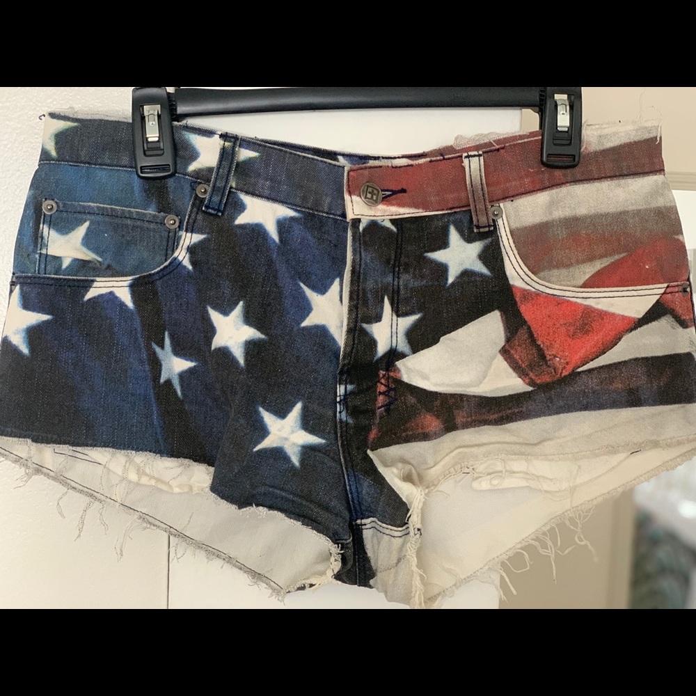 Ksubi red,white, blue jean shorts